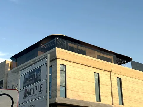 Architectural steel cladding and canopy