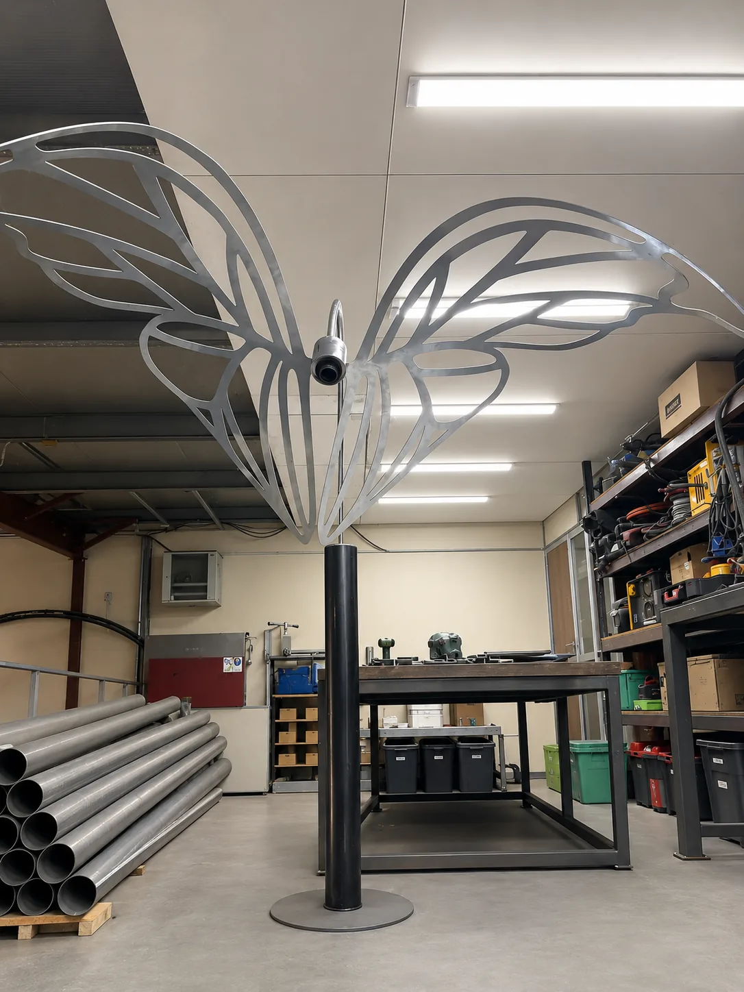 Laser-cut decorative steel sculpture