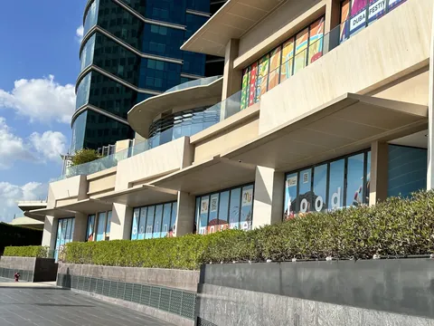 Steel cladding façade detail