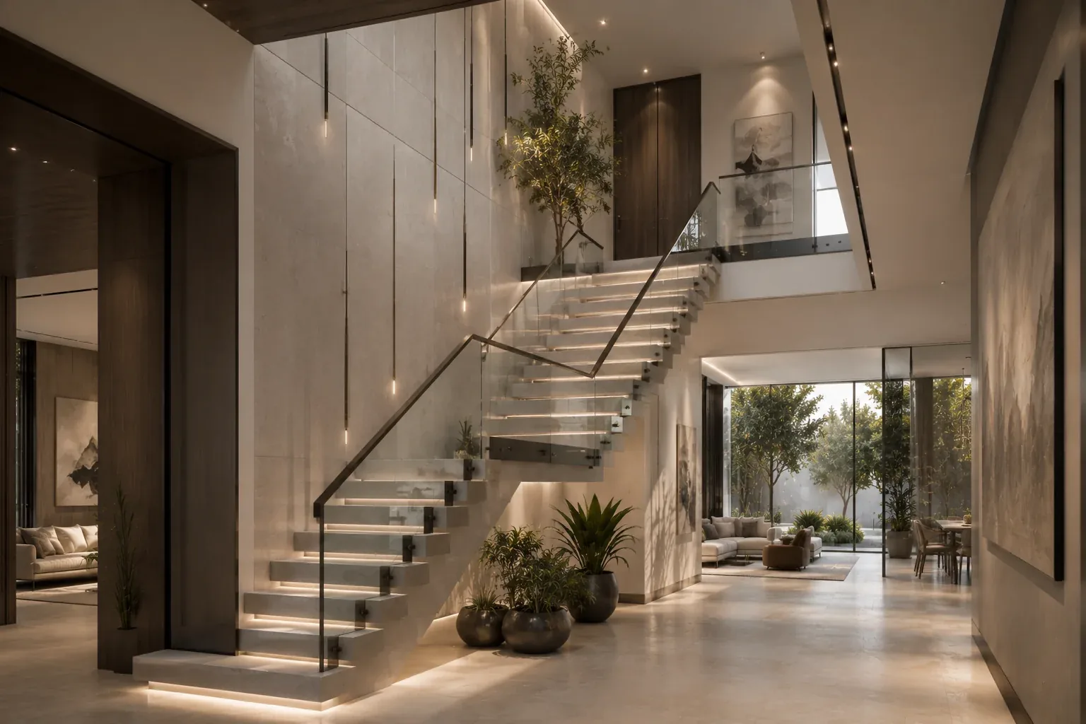 Floating villa staircase